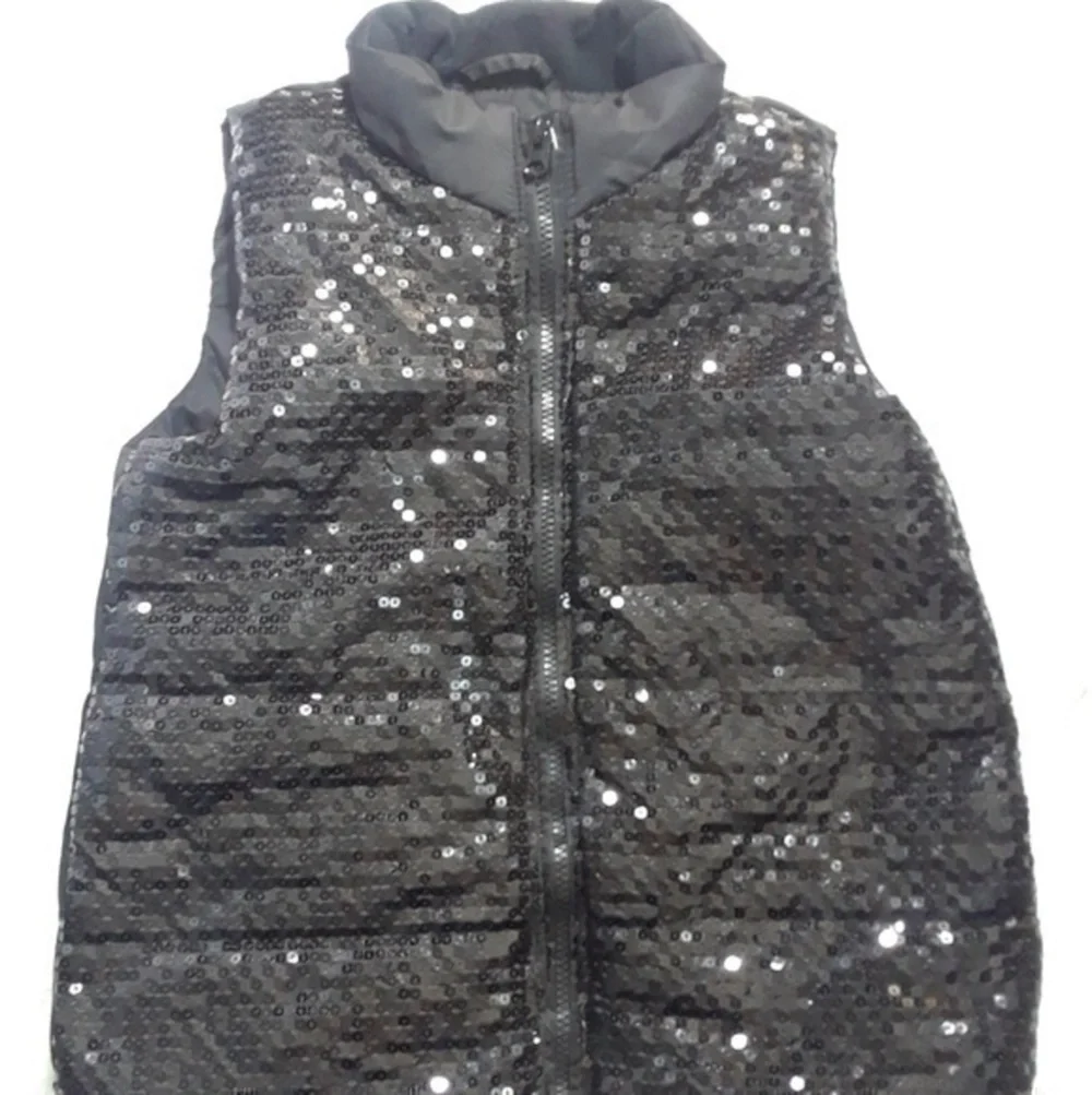 Children's Place Girl's Sequin Puffer Vest- Size L
